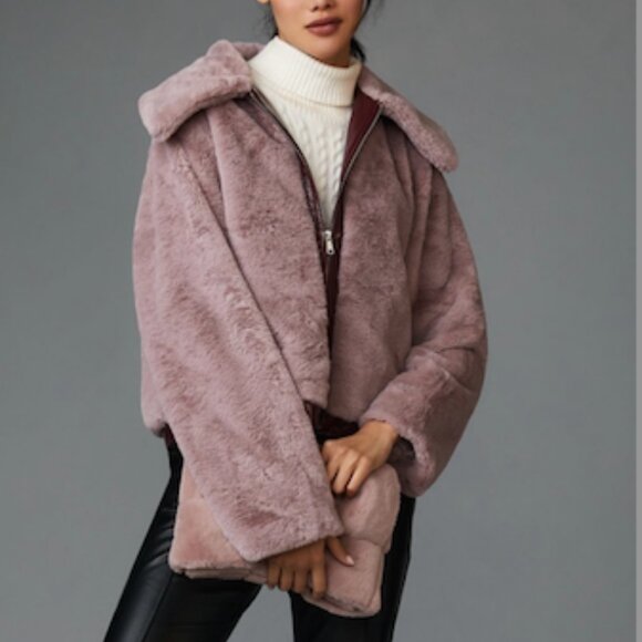 ANTHROPOLOGIE -Maeve Faux Fur Jacket - Picture 1 of 8